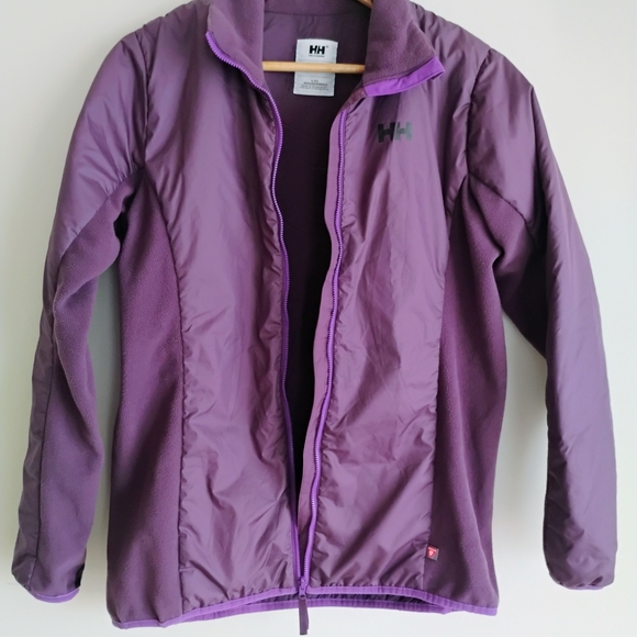 Helly Hansen Women Purple Terry Cloth Jacket Coat Primaloft Vikings Golf MED - Picture 9 of 11